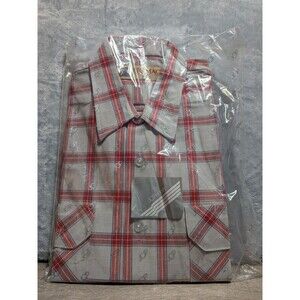 Vtg BIG MAC JCPenney Men's Large Regular L Plaid Casual Button Down L/S sealed